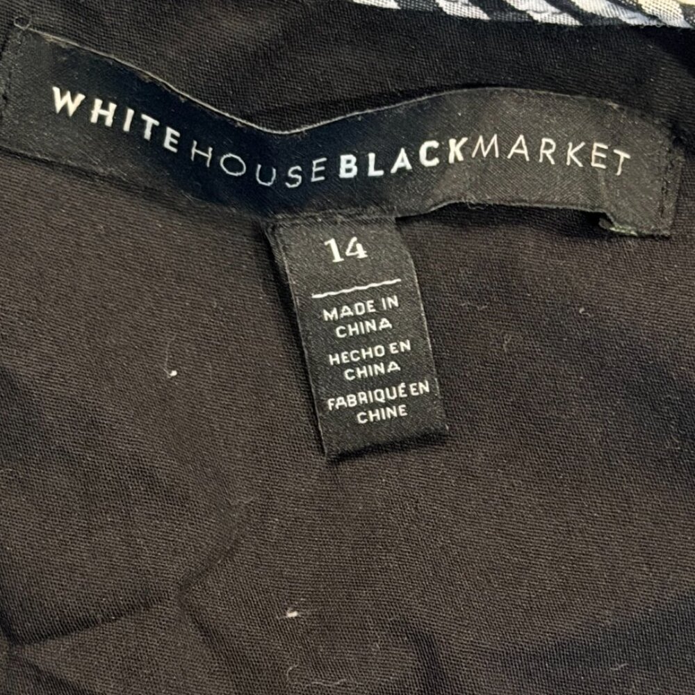 White House Black Market Women's Deliah Gingham Bodice Peplum Blouse Size 14 - Picture 4 of 4